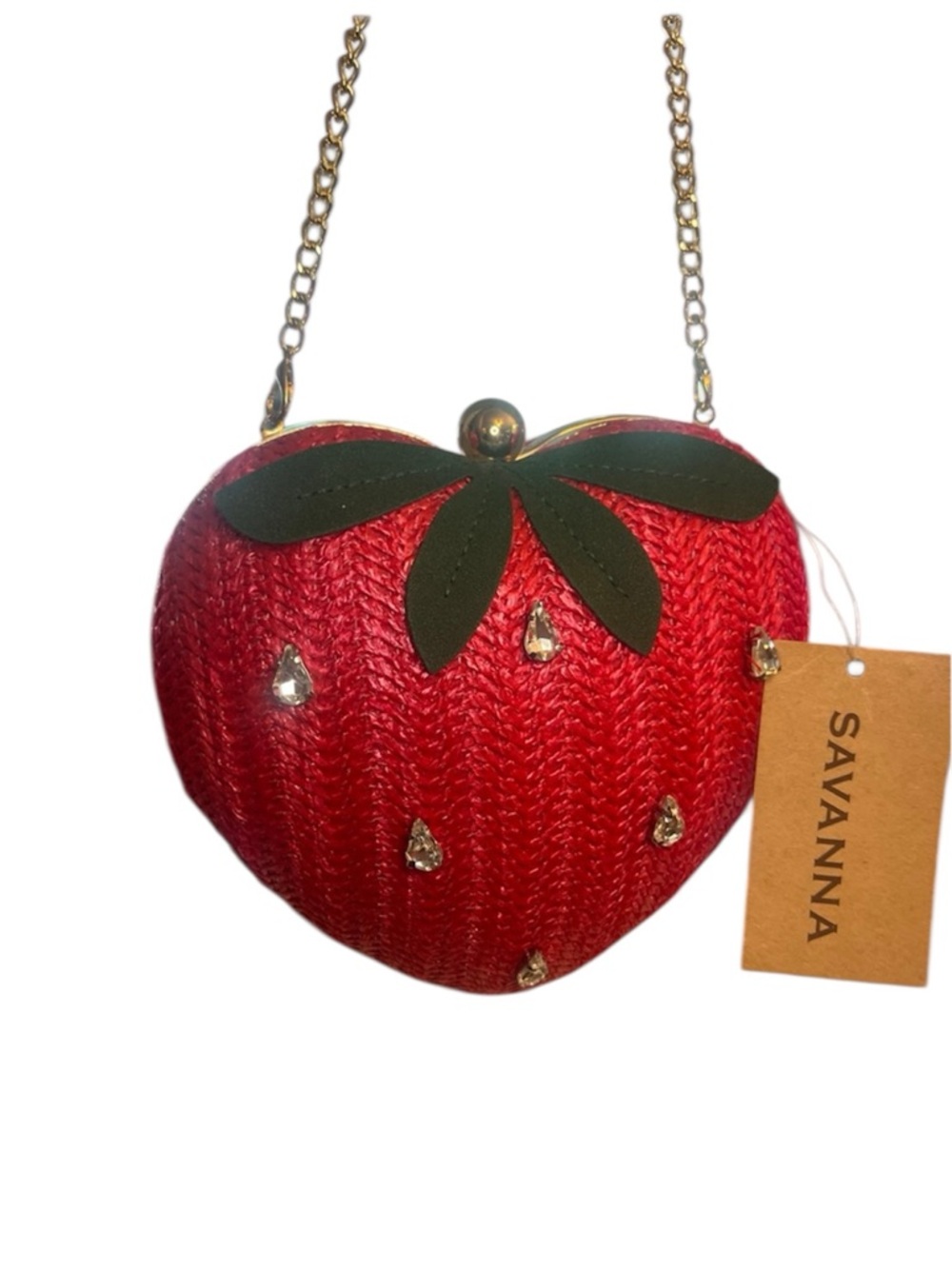 NWT Savanna TIKTOK Viral
Red Strawberry Clutch Purse Crossbody Bag Rhinestones
